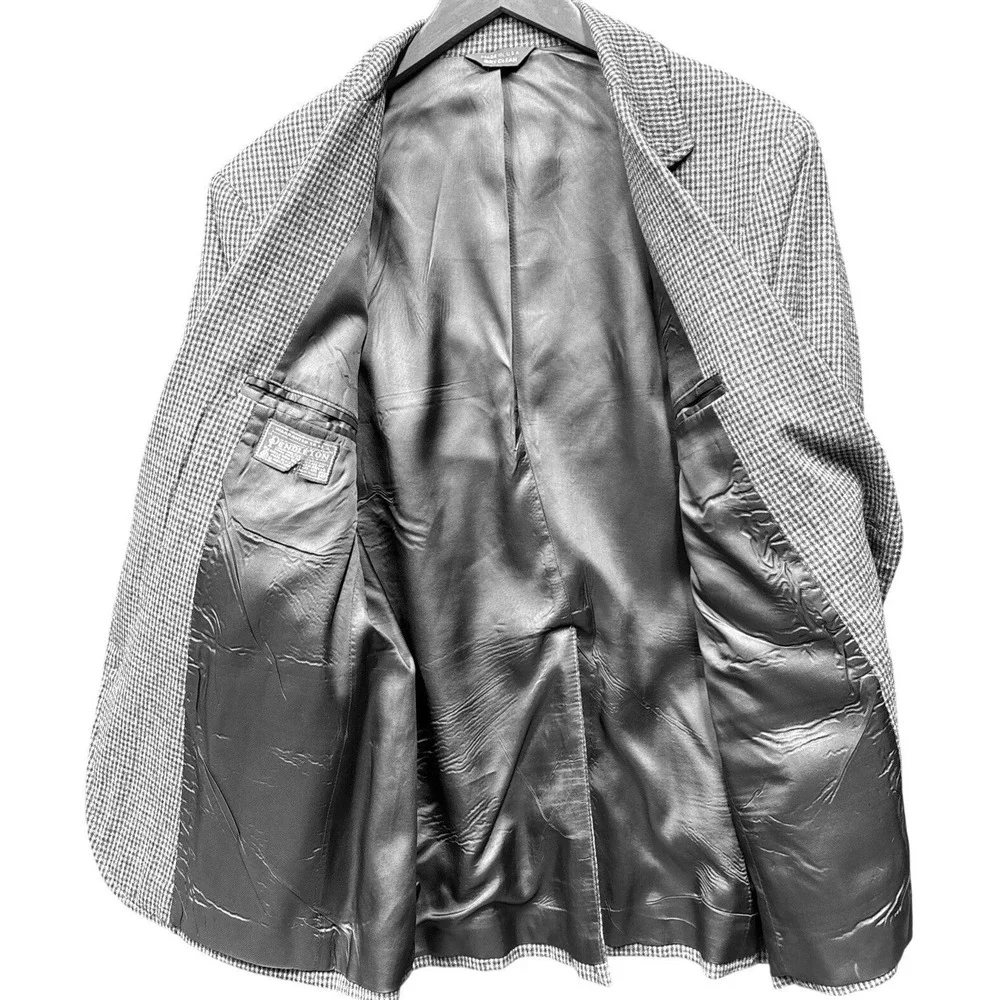 Vintage Pendleton Tweed Virgin‎ Wool Blazer Jacket Men's Size 42 Gray 2 Button - Picture 4 of 15